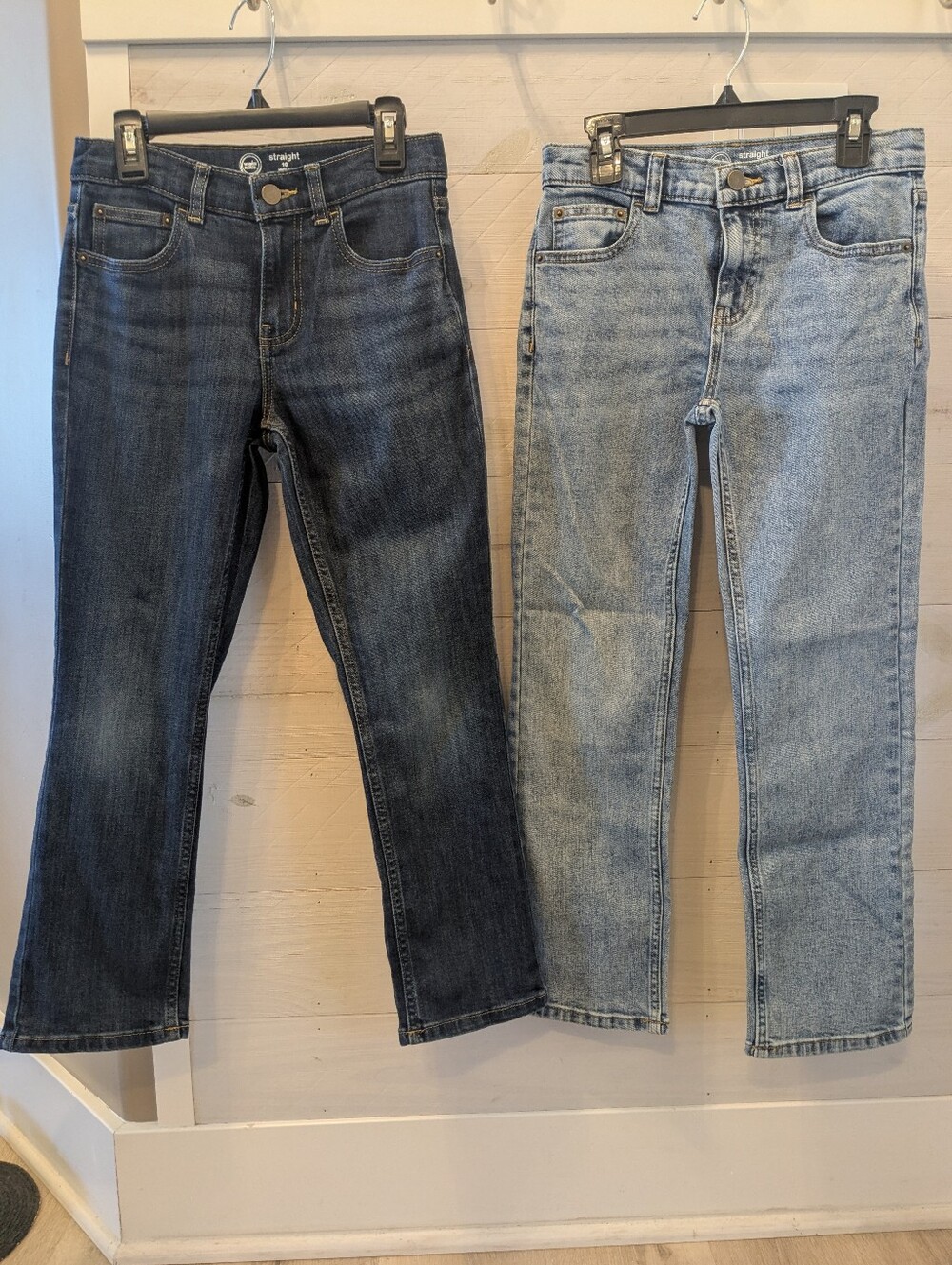 ✌🏼 Wonder Nation Straight Jean - Dark Blue & Light Blue Washes; Size: 10 Boy